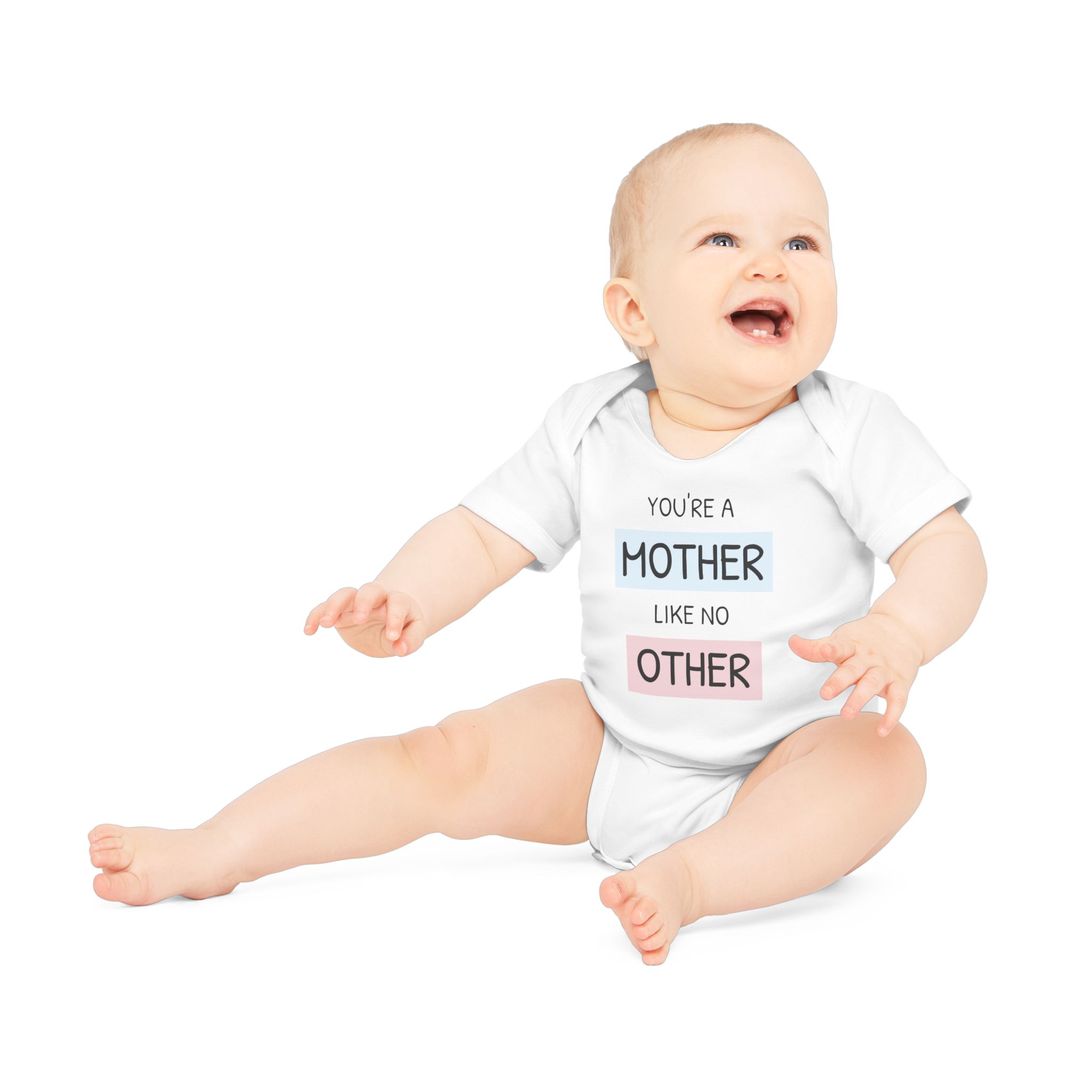 Vauvan body ”You're a Mother Like No Other” – Luomupuuvillainen lyhythihainen lahja tuoreille äideille ja äitienpäiväksi - Image 3