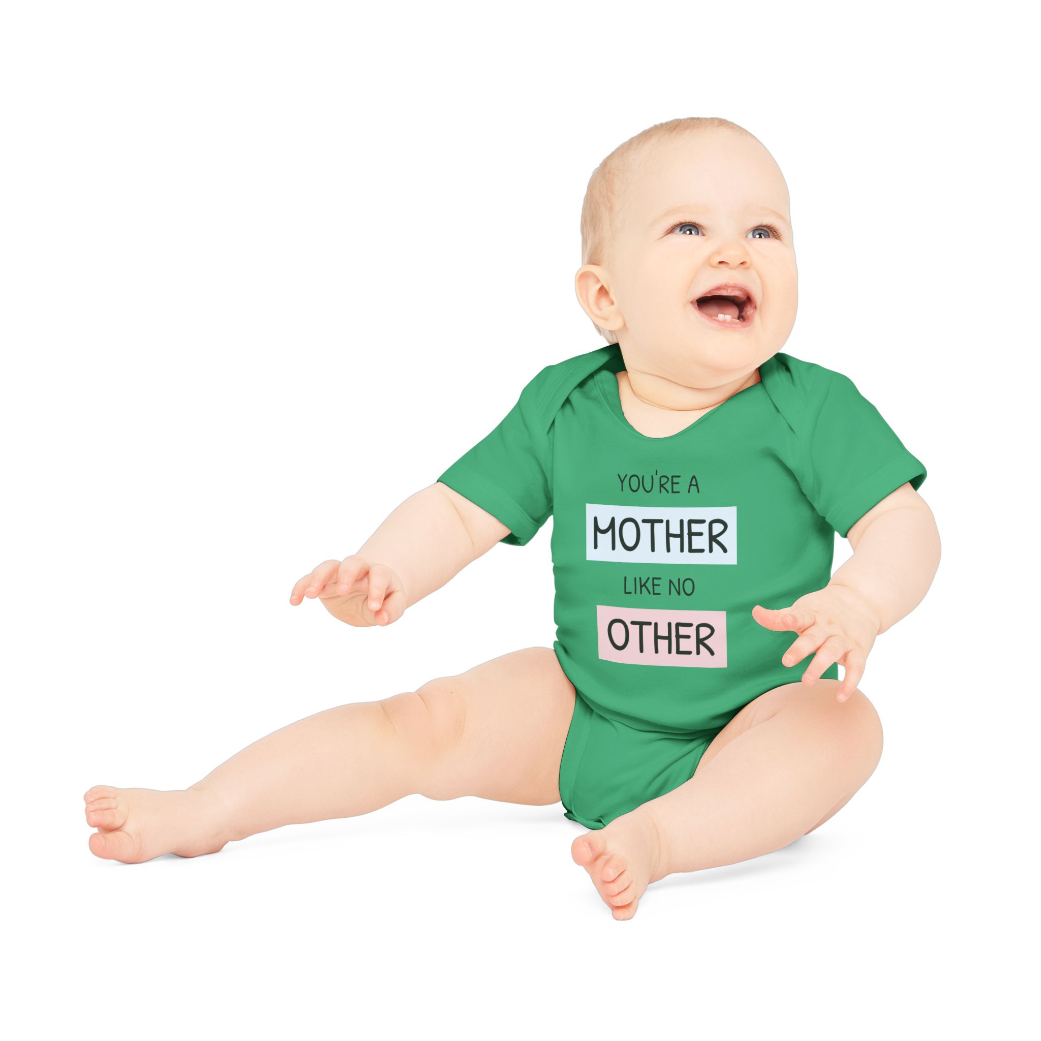Vauvan body ”You're a Mother Like No Other” – Luomupuuvillainen lyhythihainen lahja tuoreille äideille ja äitienpäiväksi - Image 6