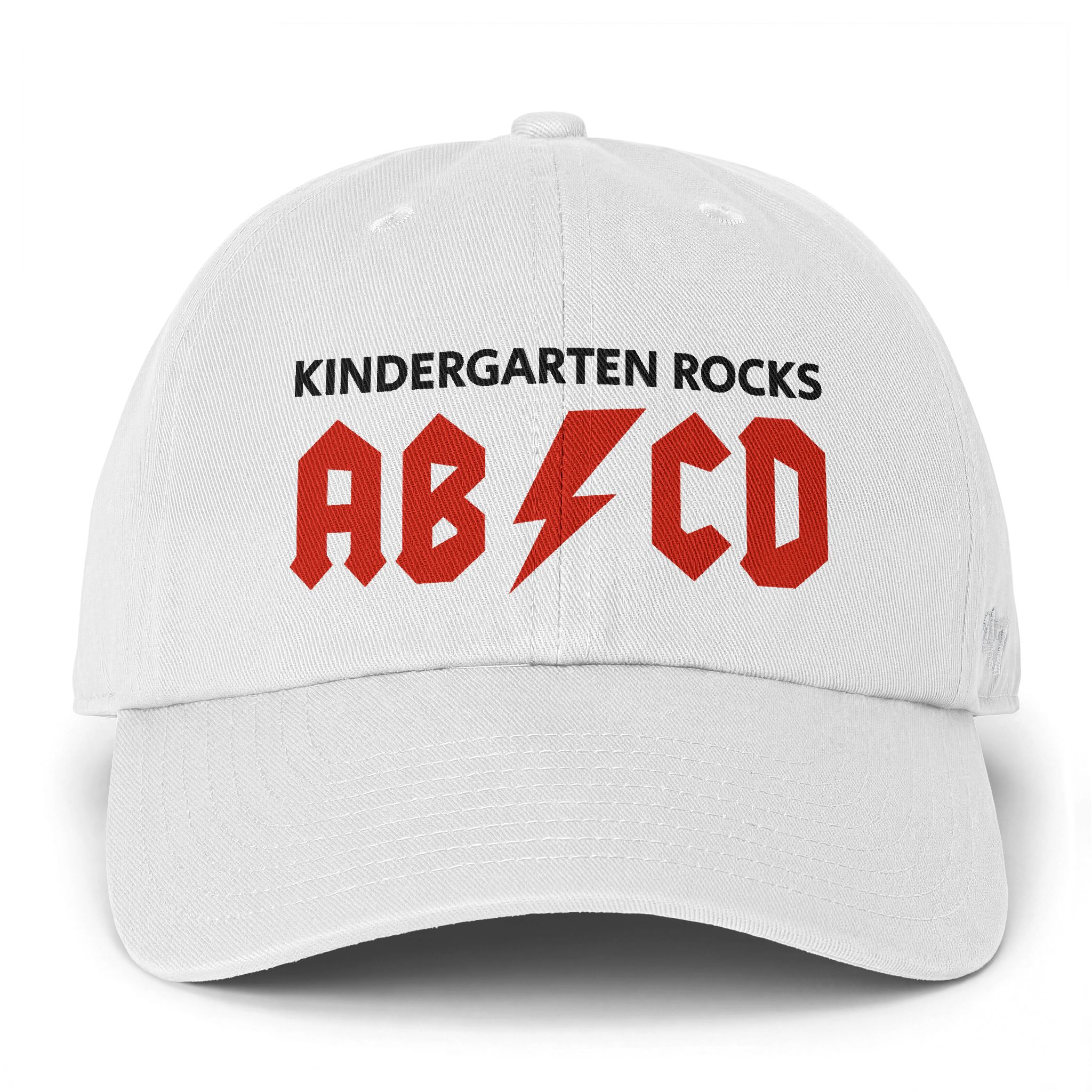 Kindergarten Rocks AB/CD -kirjailtu lippis - Image 3